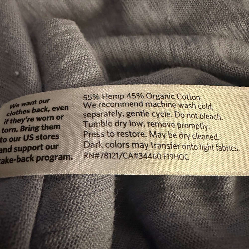 Eileen Fisher Dress Size Large Slate Blue/Gray Hemp Organic Cotton Blend Dress - Picture 9 of 10